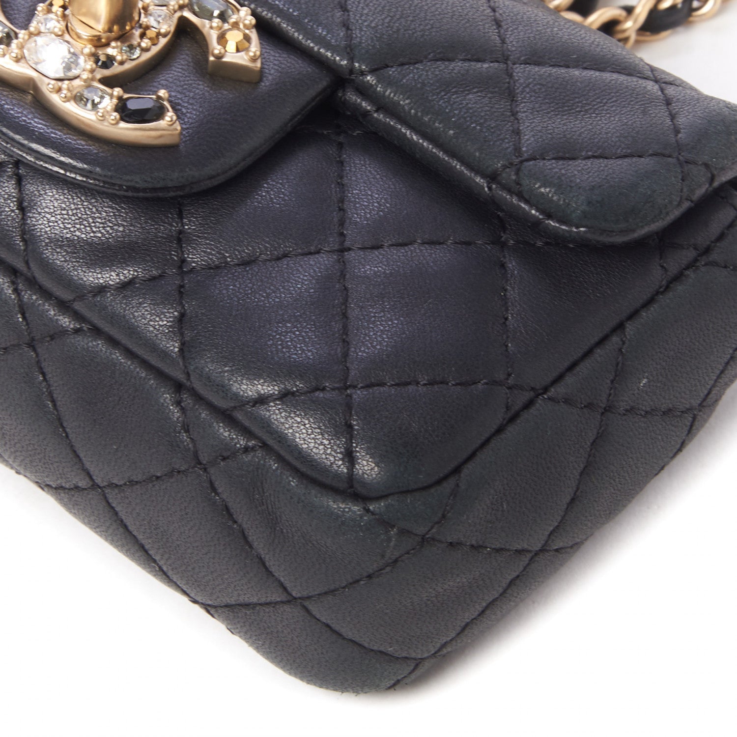 Chanel Lambskin Quilted Precious Jewel Extra Mini Flap Black 4 of 9
