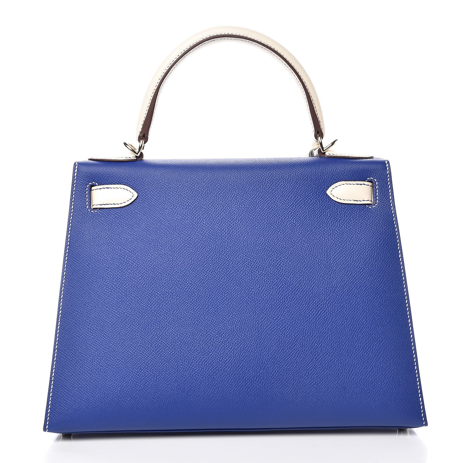 Hermes Epsom Horseshoe Kelly Sellier 28 Bleu Electrique Craie 4 of 35