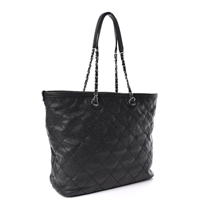 Chanel Grained Calfskin Quilted Small Daily Shopping Tote Black 3 of 9