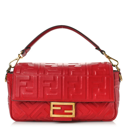 Fendi Nappa FF 1974 Embossed Baguette Fragola 1 of 7