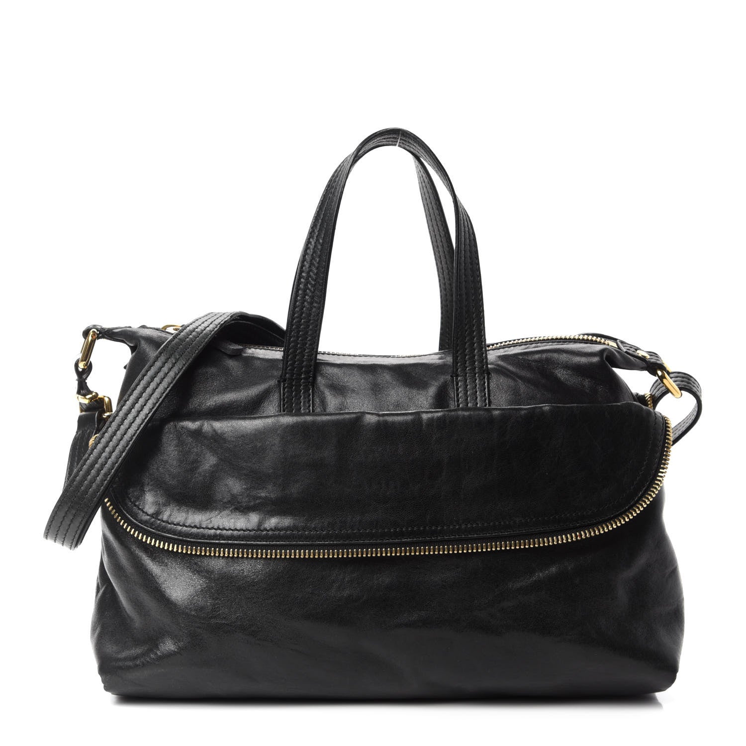 Fendi Goatskin Zip It Satchel Black 1 of 10