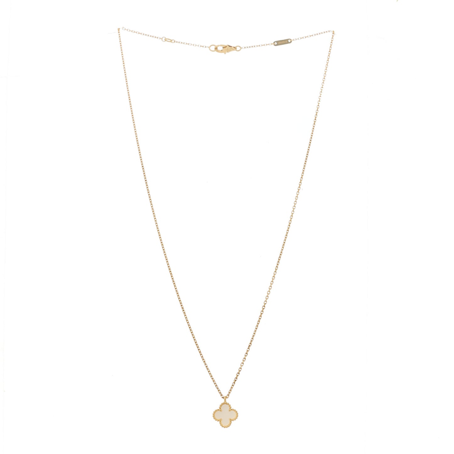 18K Yellow Gold Mother of Pearl Sweet Alhambra Pendant Necklace