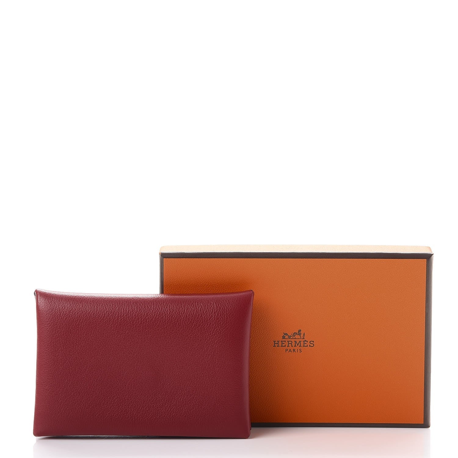 Hermes Evercolor Verso Calvi Card Case Rouge Grenat Glycine 8 of 8