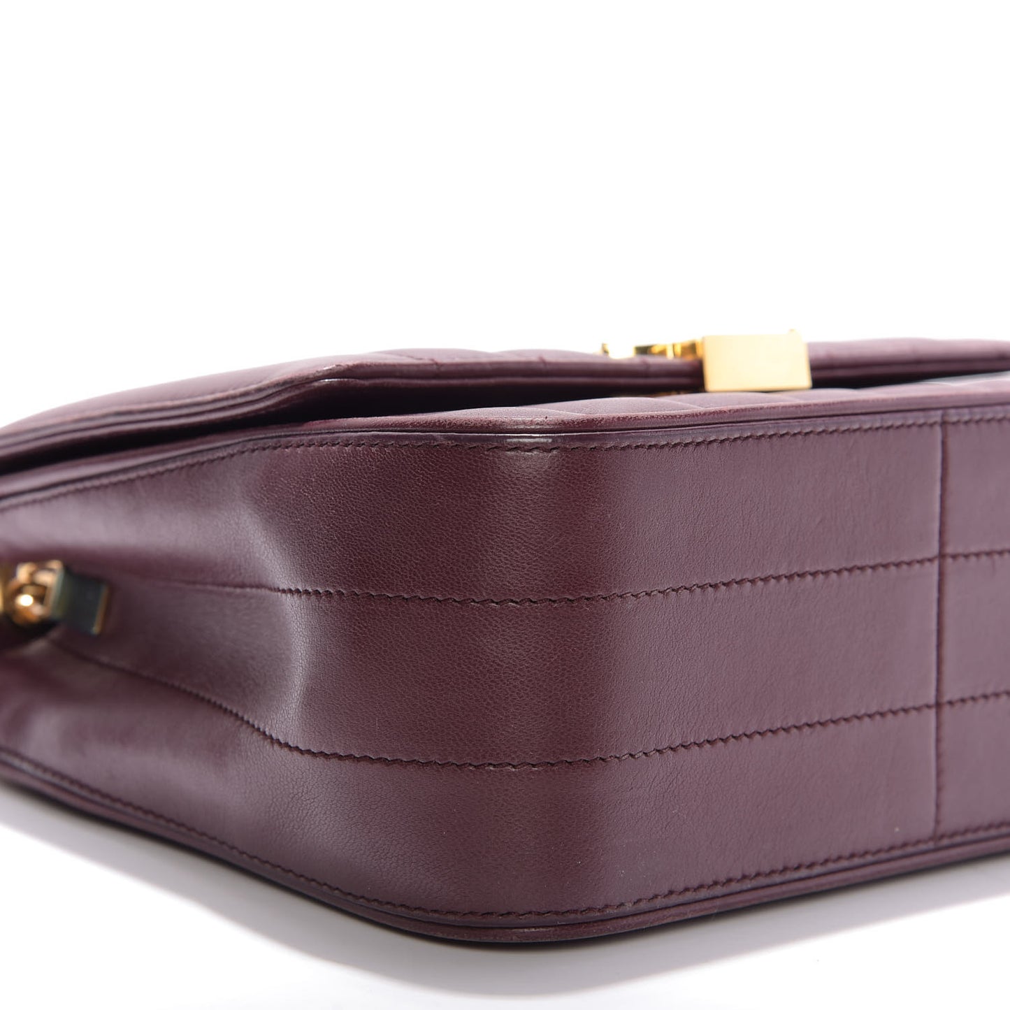 Lambskin Matelasse Monogram Medium Vicky Chain Bag Dark Legion Red