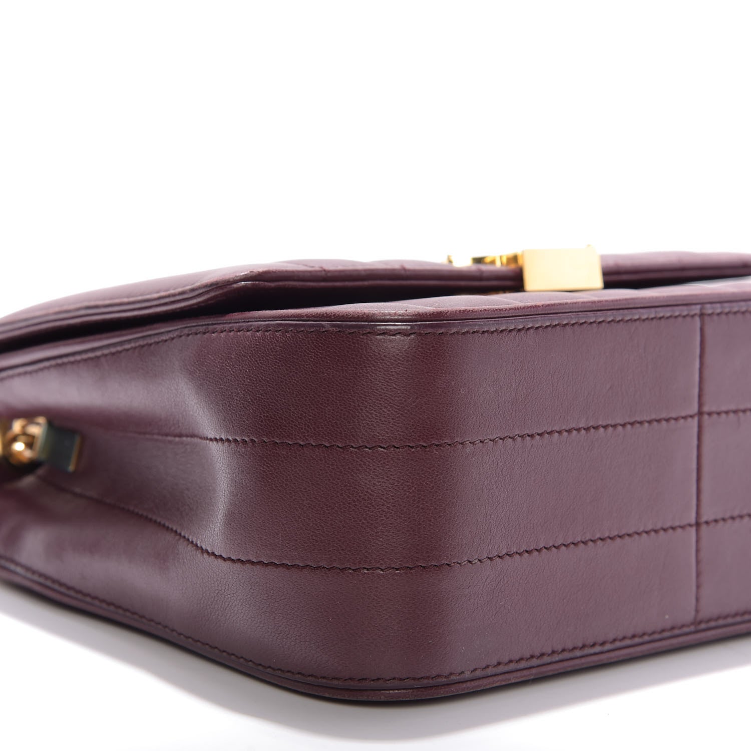 Saint Laurent Lambskin Matelasse Monogram Medium Vicky Chain Bag Dark Legion Red 6 of 11