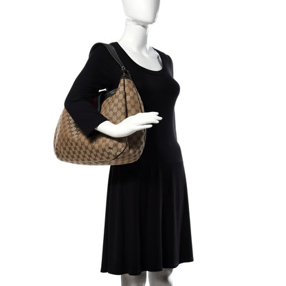 Gucci Monogram Large New Ladies Web Hobo Dark Brown 2 of 14