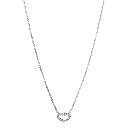 Cartier 18K White Gold Diamond Small Hearts and Symbols Pendant Necklace 1 of 7