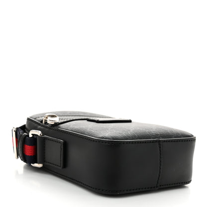 Gucci GG Supreme Monogram Appia Calfskin Web Small Camera Messenger Bag Black Grey 4 of 10