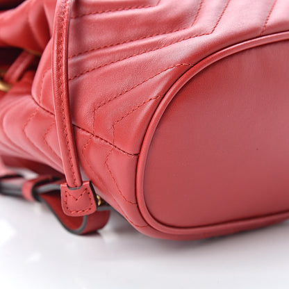 Gucci Calfskin Matelasse GG Marmont Flap Backpack Hibiscus Red 9 of 10