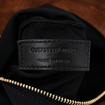 Saint Laurent Suede Calfskin Quilted Toy Loulou Puffer Monogram Chain Satchel Cinnamon 7 of 10