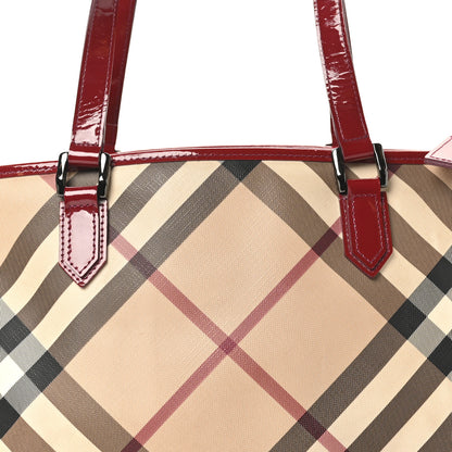 Burberry Nova Check Small Nickie Tote Raspberry 7 of 9