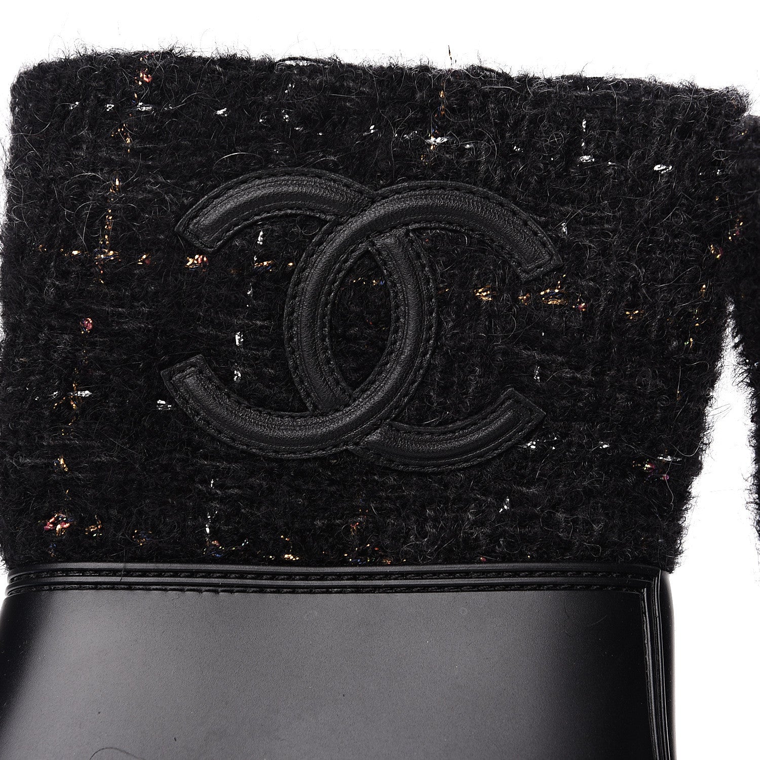 Chanel PVC Tweed High Boots 41 Black 6 of 10