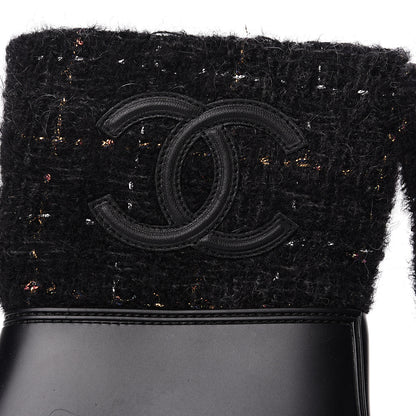 Chanel PVC Tweed High Boots 41 Black 6 of 10
