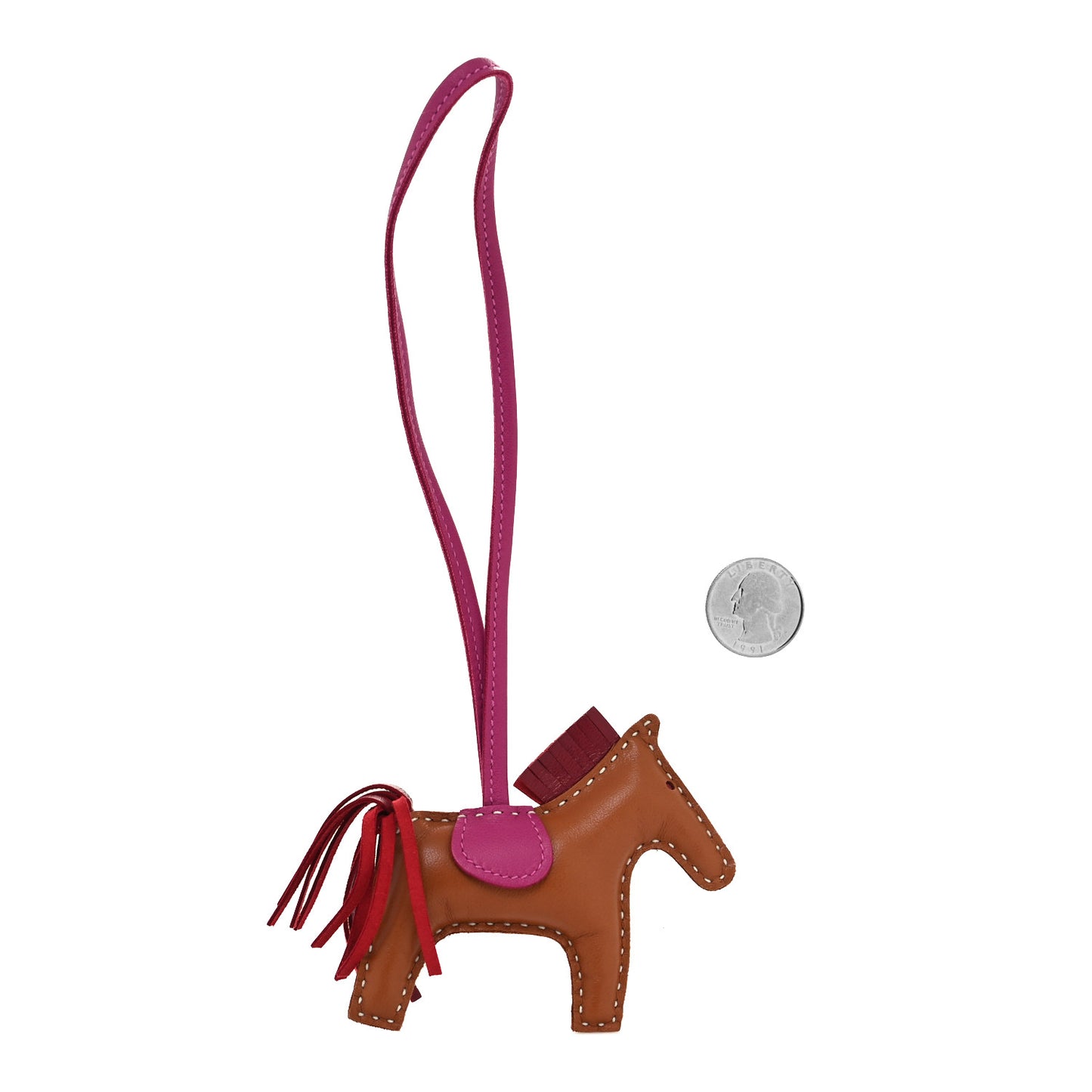 Milo Lambskin Grigri Rodeo Horse Bag Charm PM Gold Rubis Rose Poupre