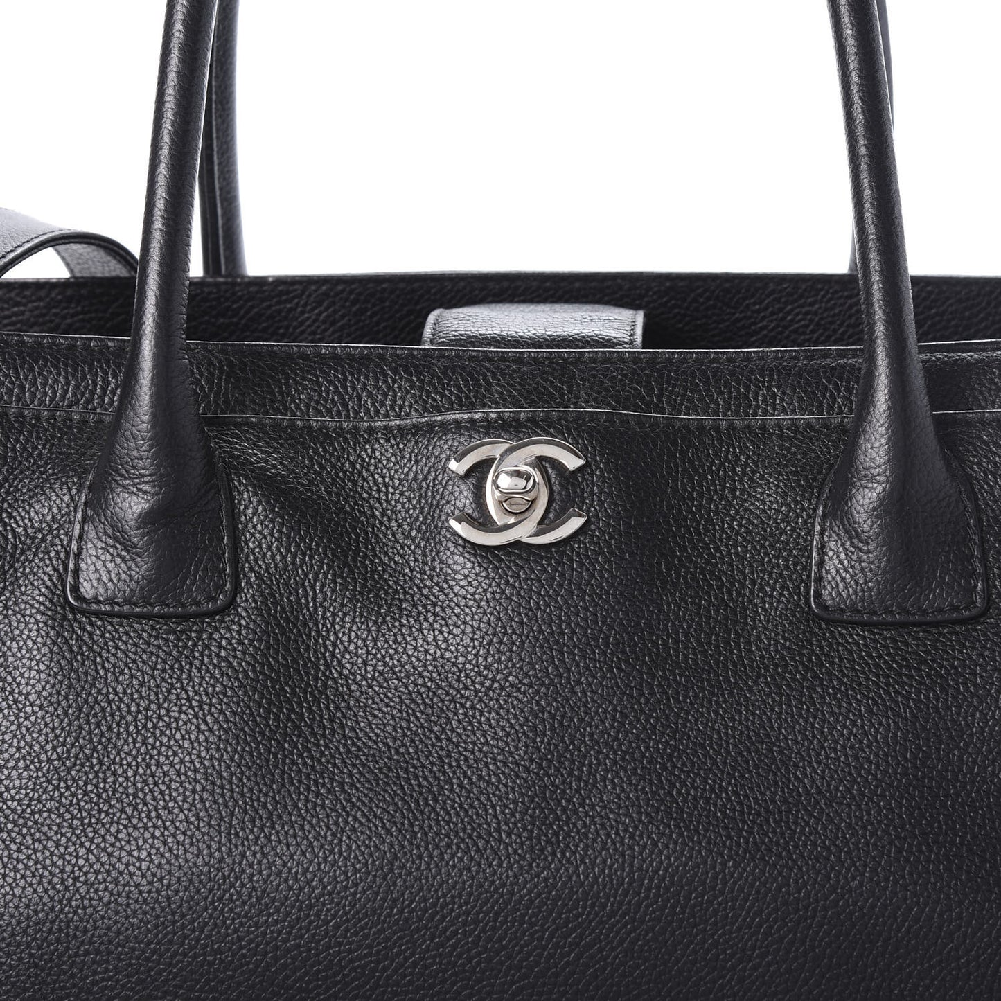 Calfskin Cerf Executive Shopper Tote Black