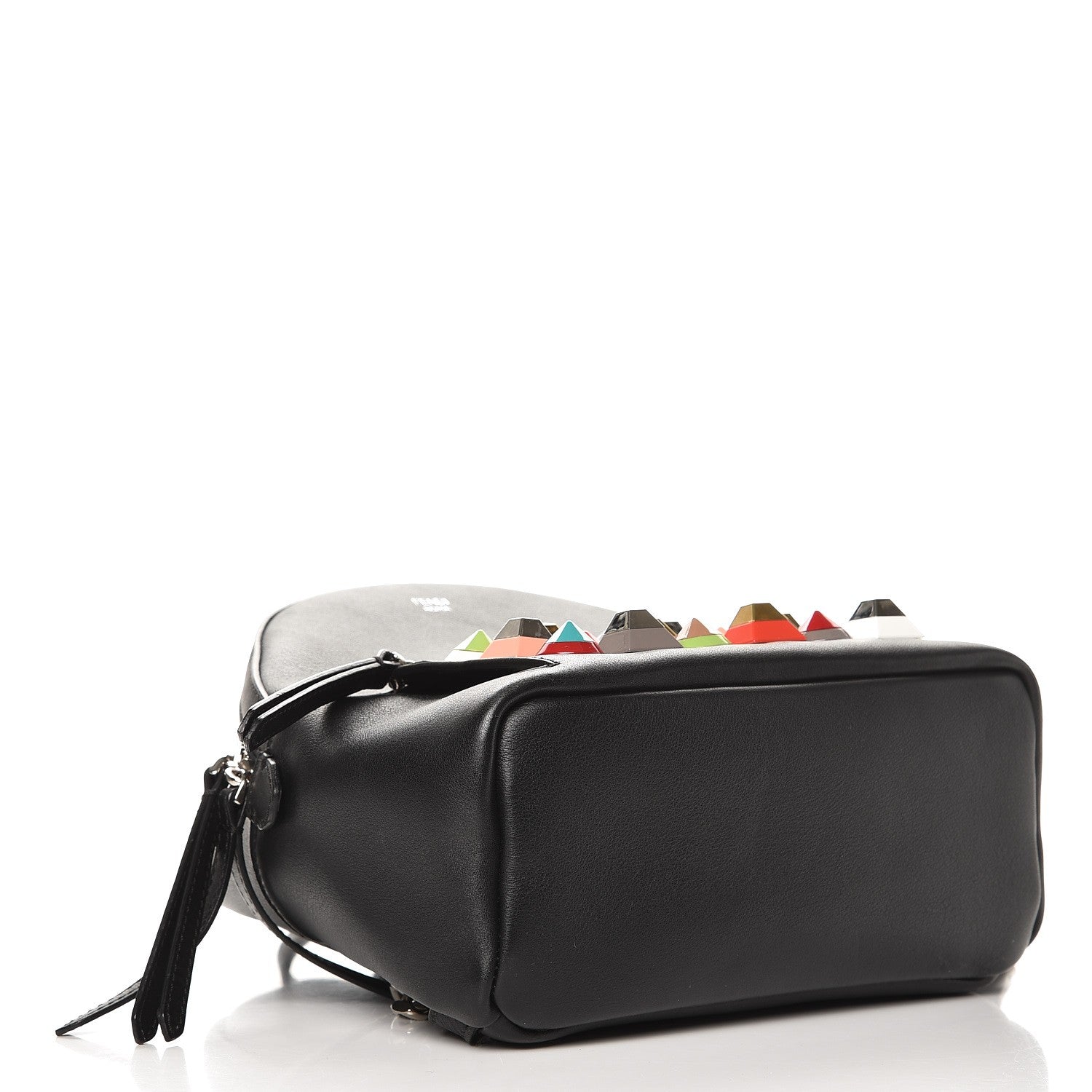 Fendi Vitello Dolce Studded Mini Backpack Black Multicolor 4 of 9