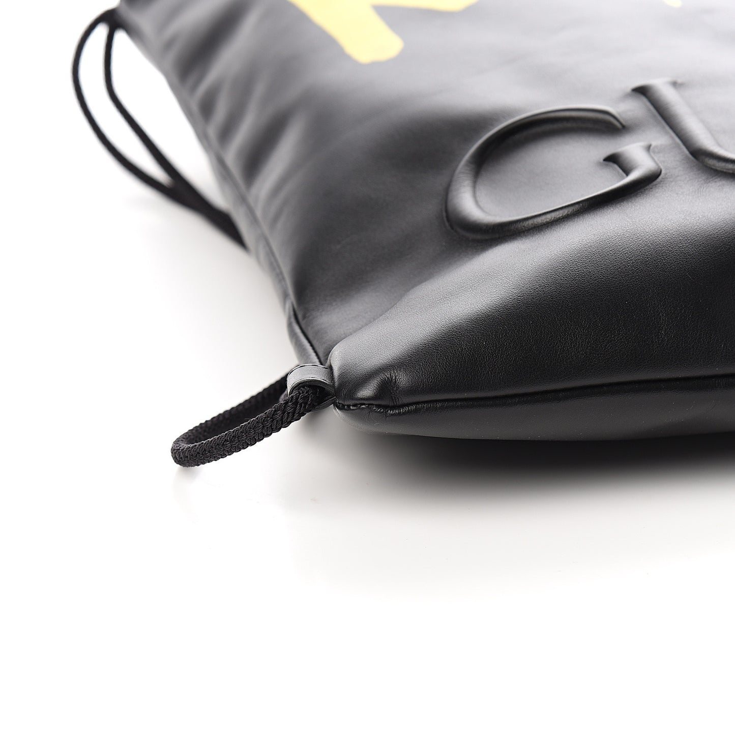 Calfskin Small GucciGhost Drawstring Backpack Black