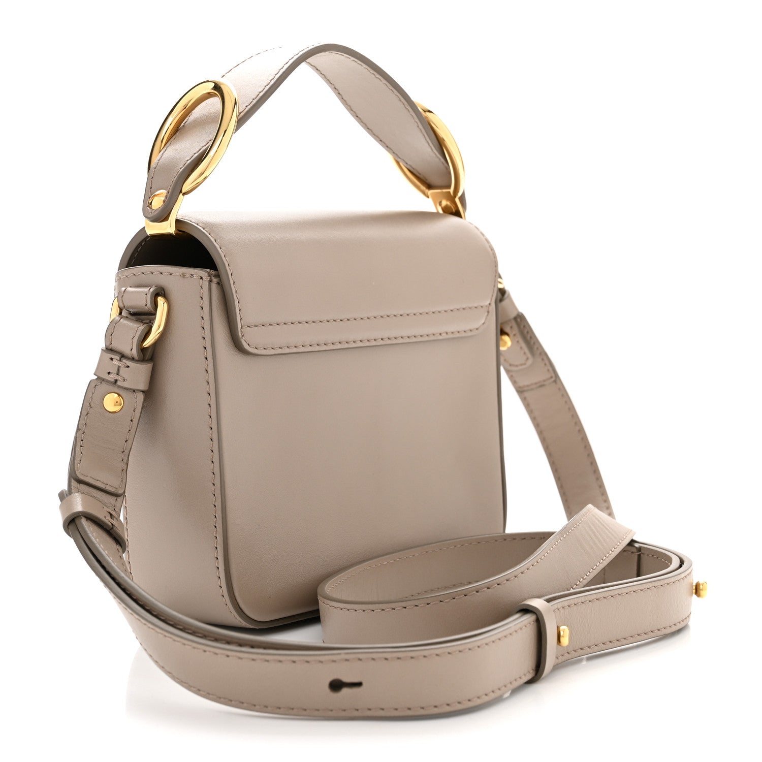 Chloe Shiny Calfskin Suede Mini C Double Carry Motty Grey 3 of 11
