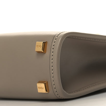 Fendi Vitello King Plexiglass Logo Embossed Mini Fendi Sunshine Shopper Tote Tortora 10 of 11