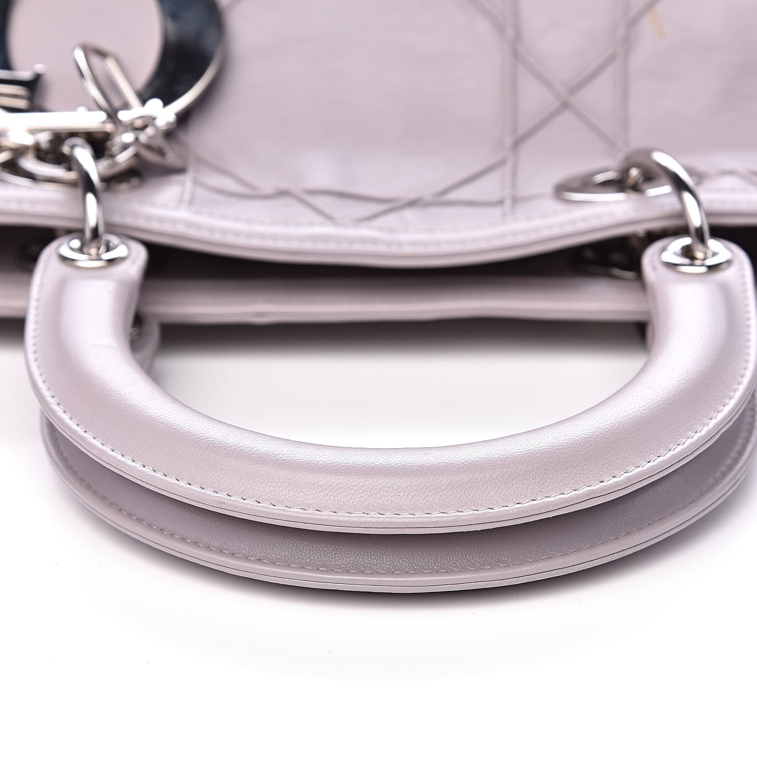 Christian Dior Lambskin Cannage Medium Granville Tote Grey 12 of 15