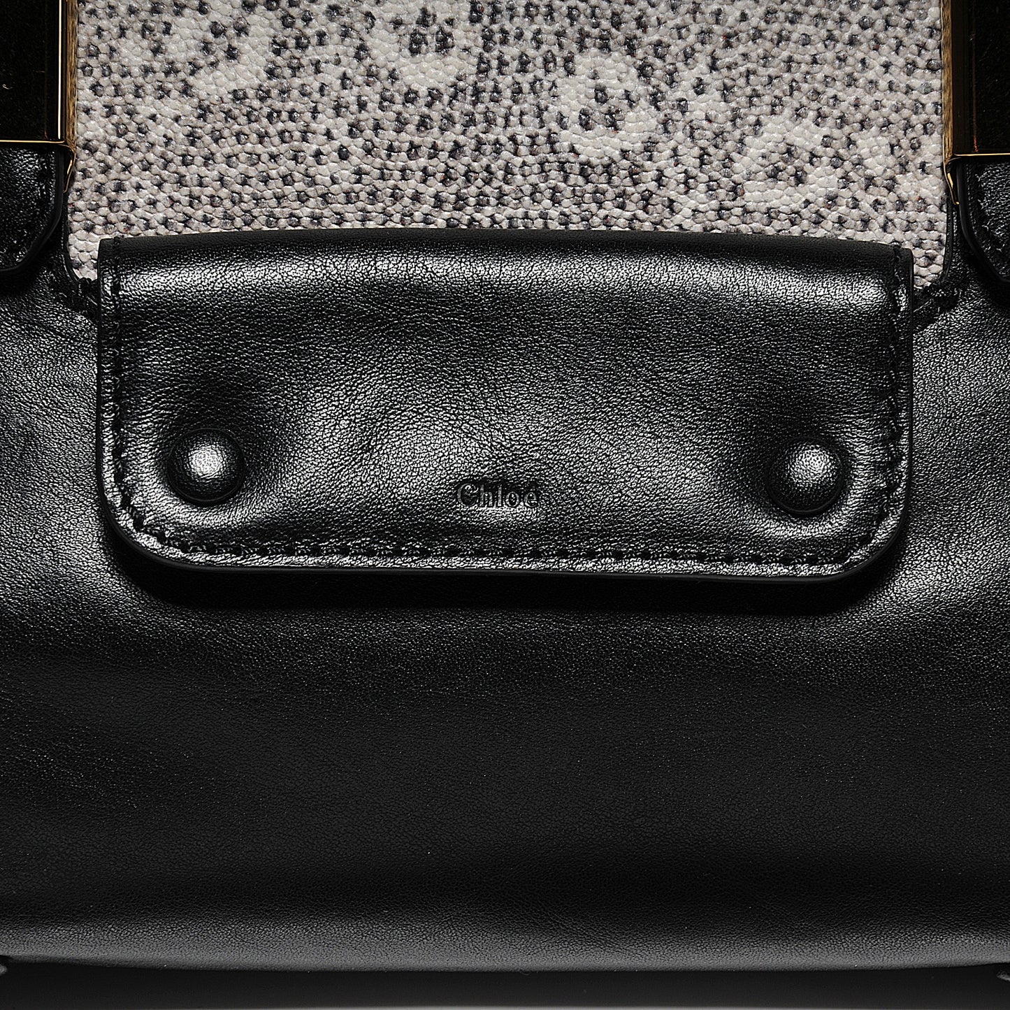 Lizard Embossed Mini Alice Satchel Black White