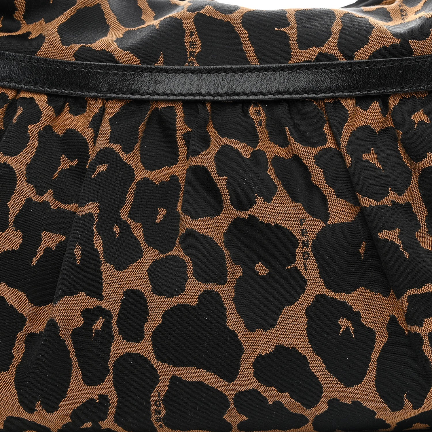 Fendi Jacquard Leopard Print Chef Hobo Tobacco 8 of 10
