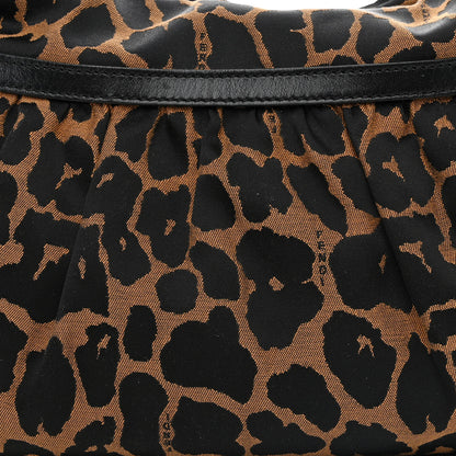 Fendi Jacquard Leopard Print Chef Hobo Tobacco 8 of 10