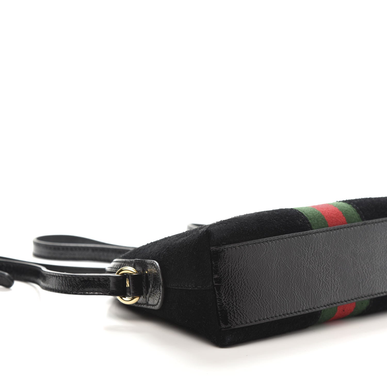 Gucci Suede Patent Web GG Small Ophidia Dome Shoulder Bag Black 6 of 11