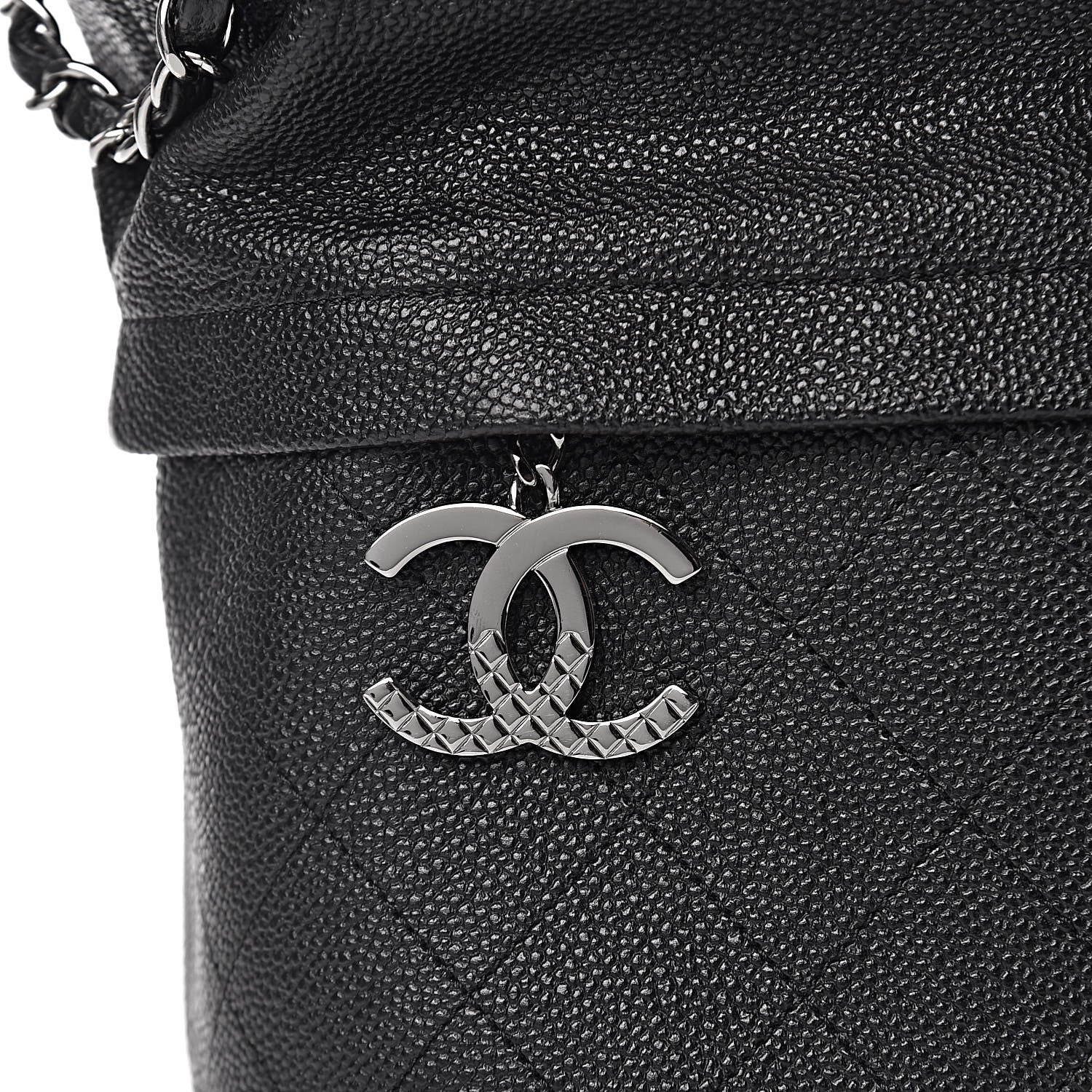 Chanel Crumpled Grained Calfskin Zip and Carry Shopping Tote Black 10 of 11