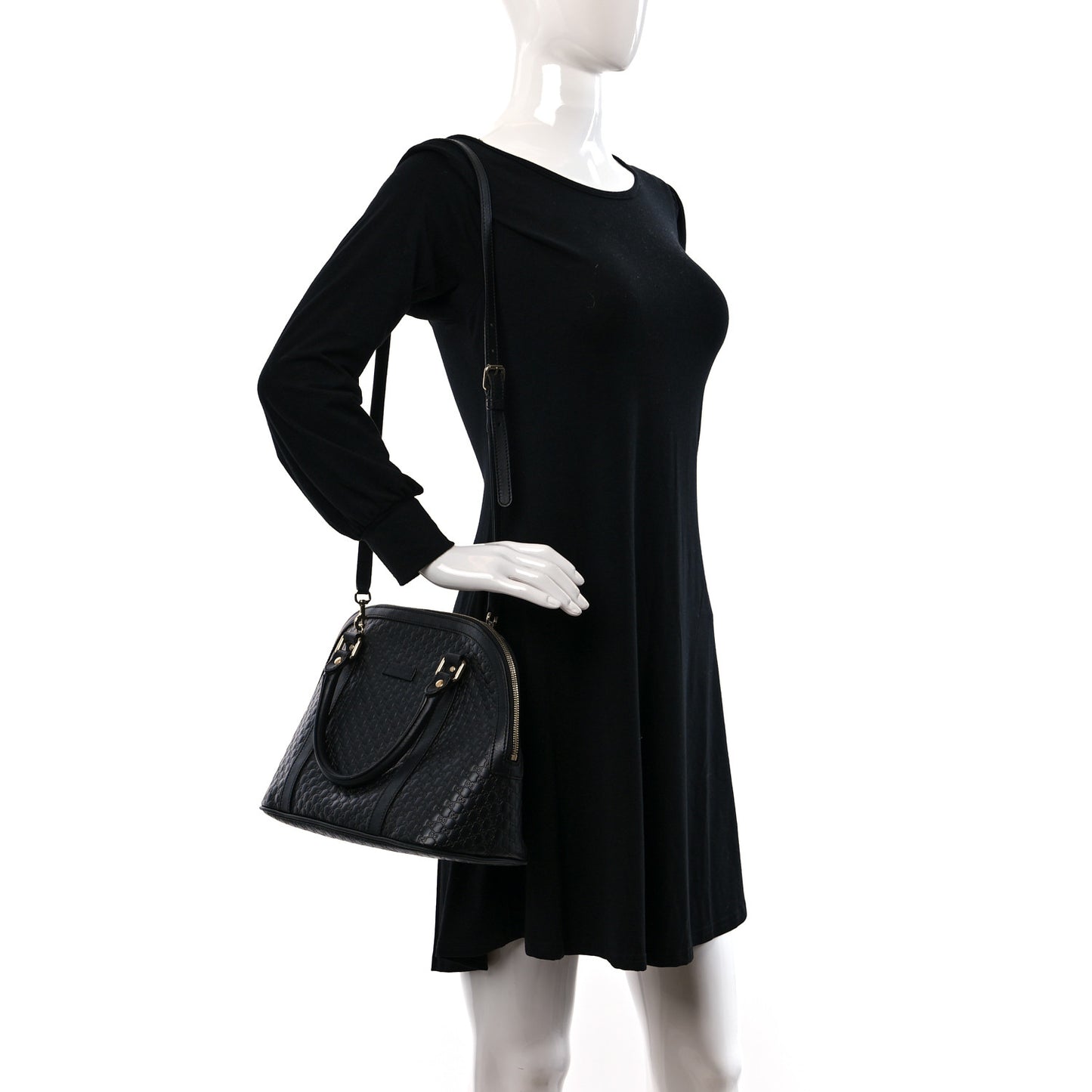 Microguccissima Medium Dome Bag Black