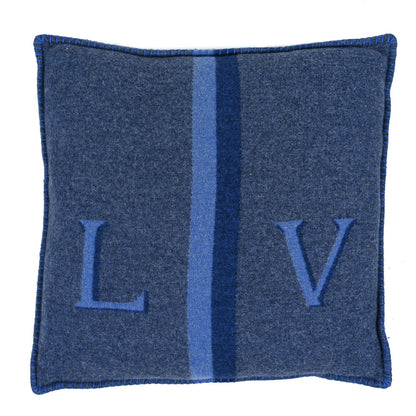 Louis Vuitton Wool Cashmere Cushion Pillow Blue Gray 1 of 4