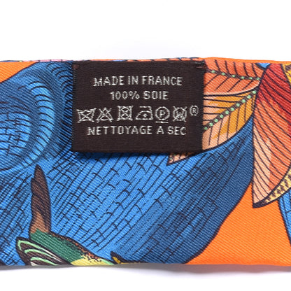 Hermes Silk Tree Of Song Twilly Orange Bleu Vert 3 of 4