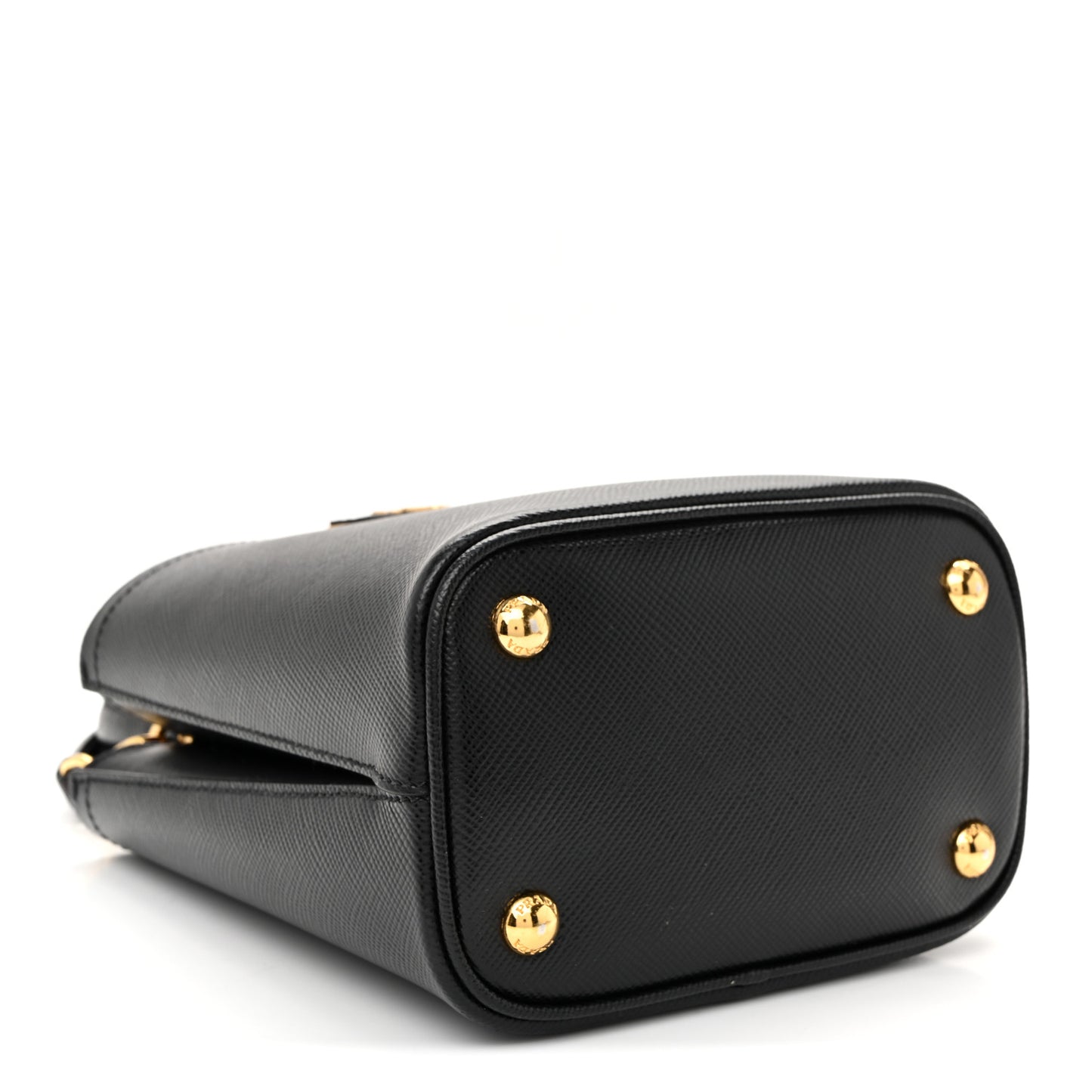 Saffiano Cuir Small Panier Bucket Bag Black Fuoco