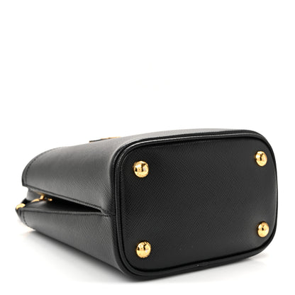 Prada Saffiano Cuir Small Panier Bucket Bag Black Fuoco 4 of 10