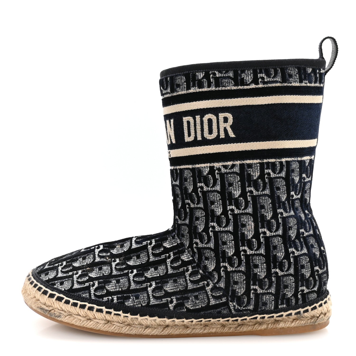 Christian Dior Velvet Oblique Granville Espadrille Boots 39.5 Deep Blue 1 of 8