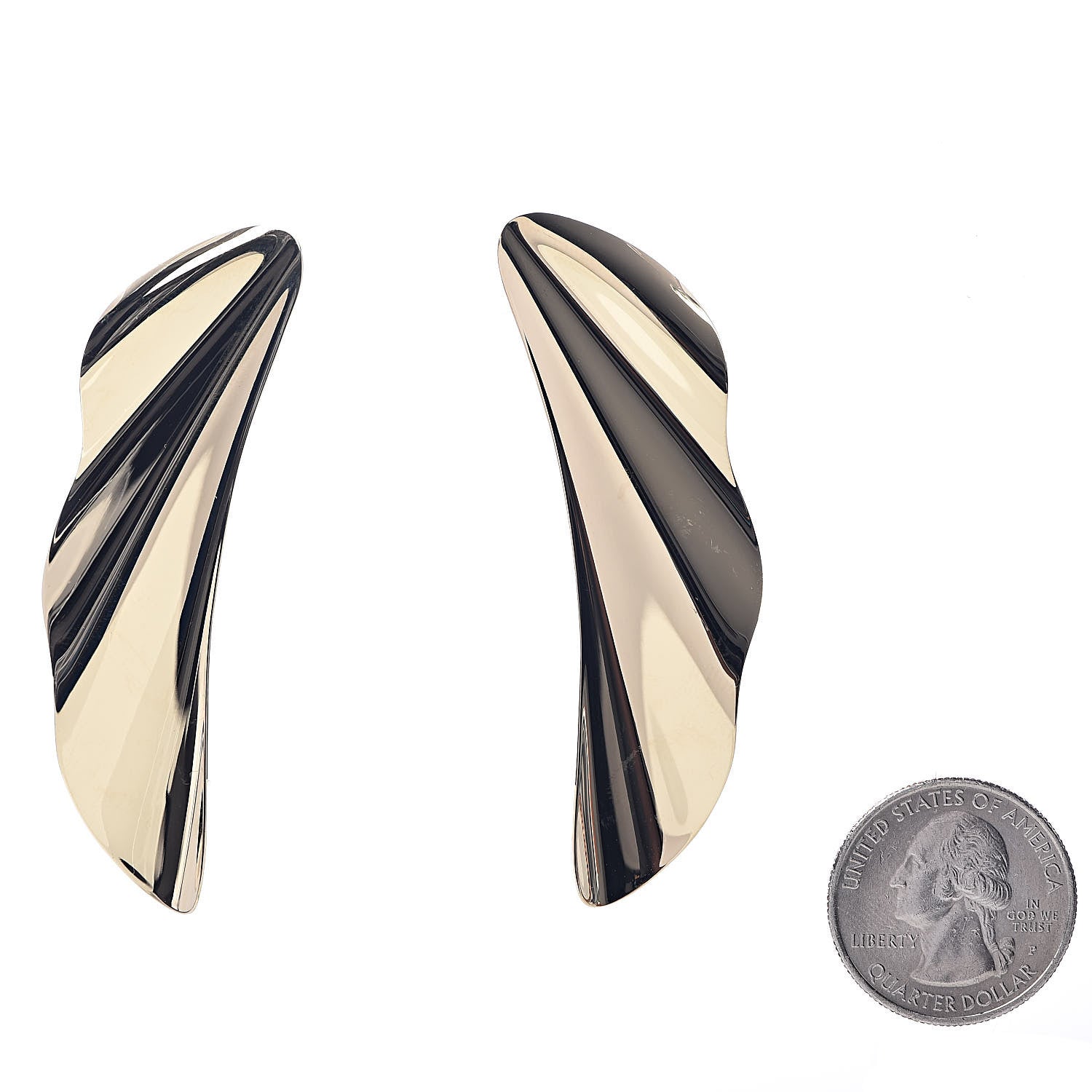 Tiffany 18K Yellow Gold Elsa Peretti High Tide Earrings 2 of 5