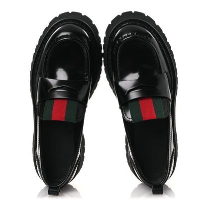Gucci Spice Lux Womens Thea Web 20mm Platform Loafers 37 Black 2 of 11