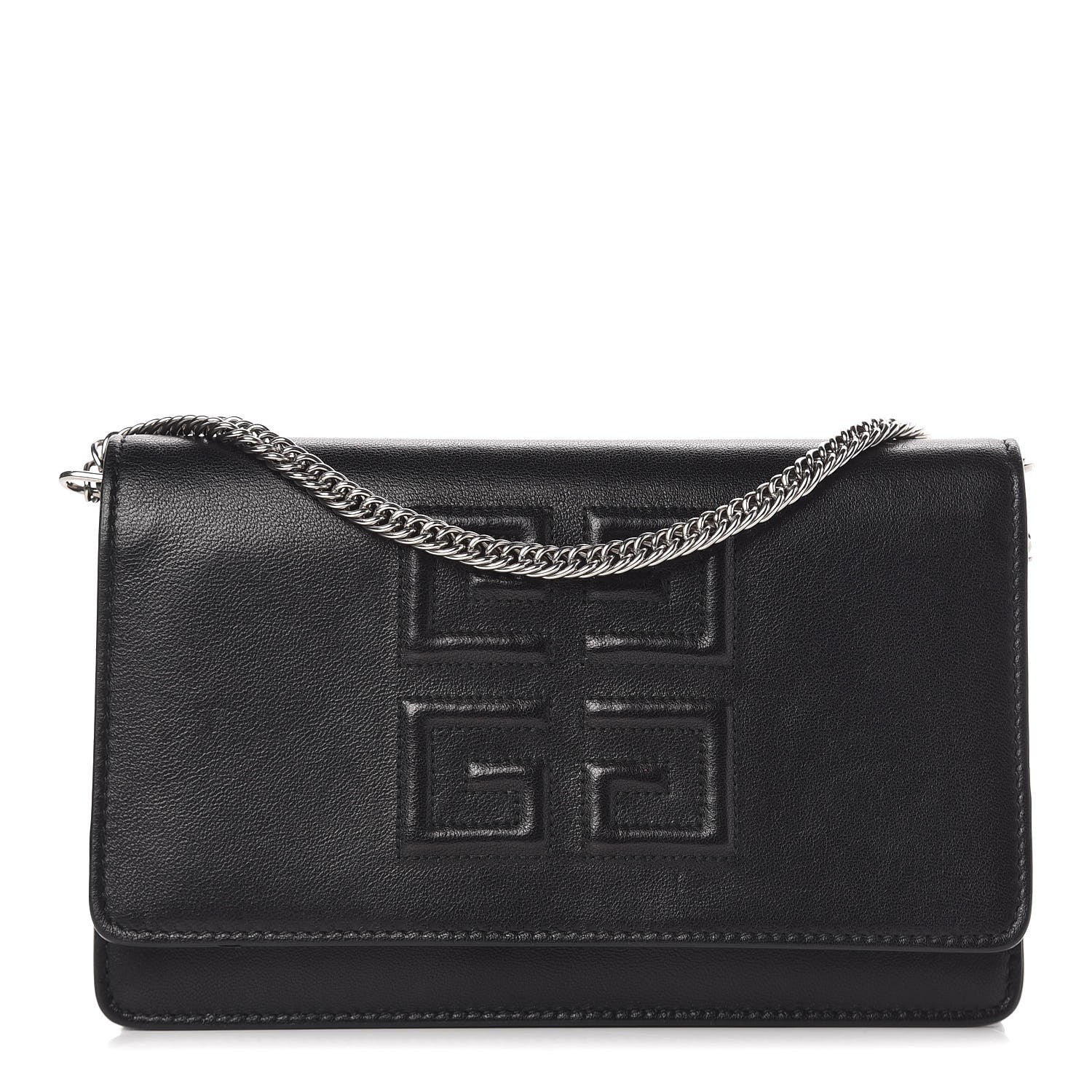 Givenchy Lambskin Emblem Chain Wallet Black 1 of 16