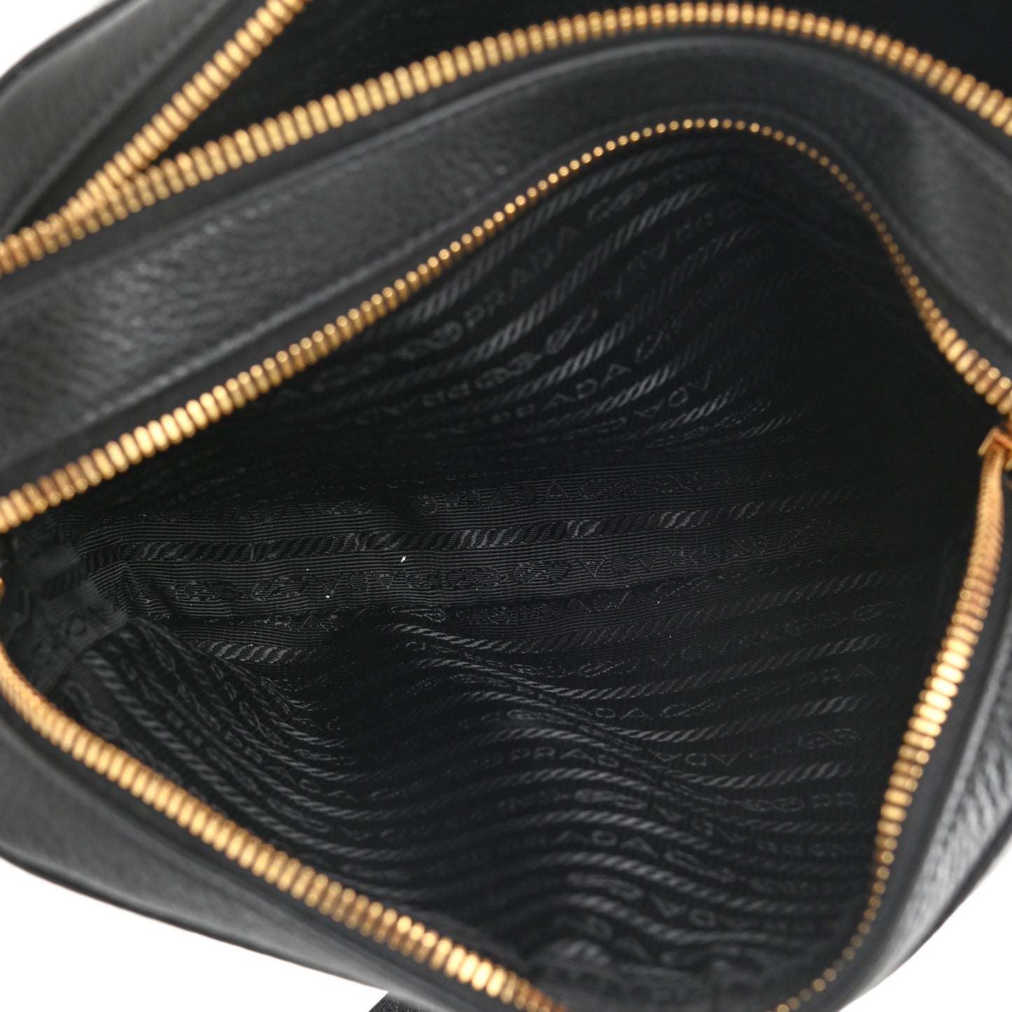 Vitello Daino Medium Double Zip Shoulder Bag Black