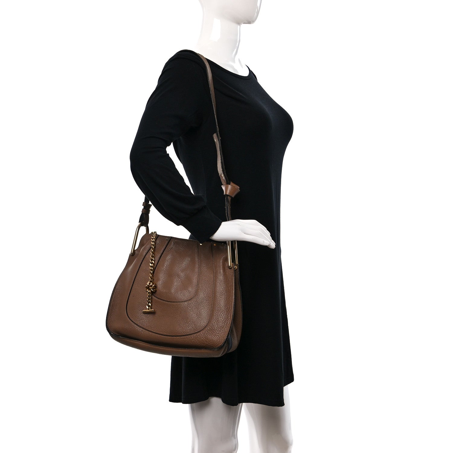 Chloe Grained Calfskin Small Hayley Hobo Nut 2 of 9