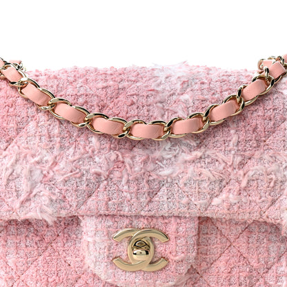 Chanel Tweed Quilted Mini Rectangular Flap Light Pink White 8 of 11