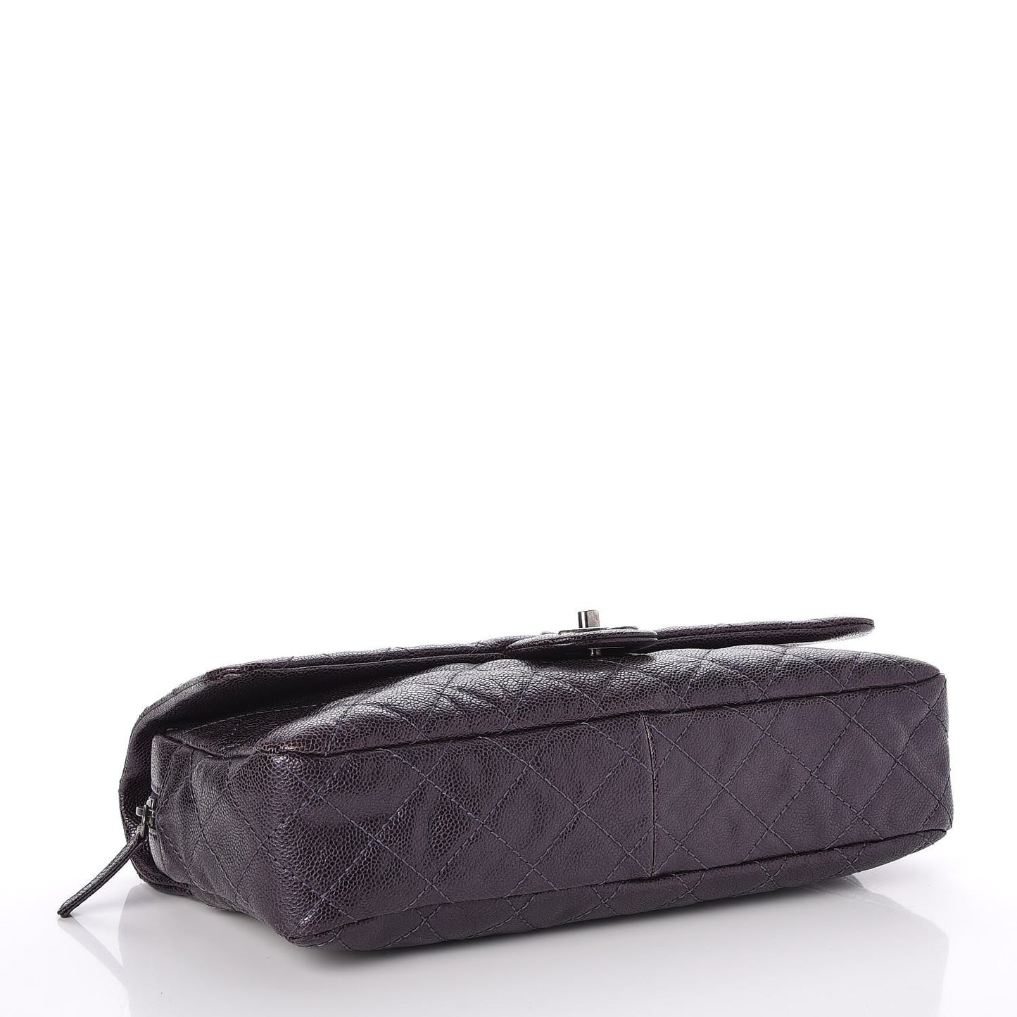 Iridescent Caviar Quilted Large Chic Flap Purple