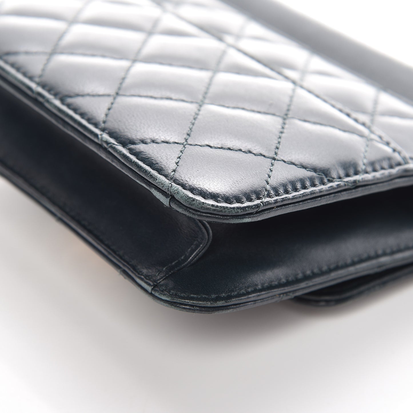 Lambskin Quilted Mini Crossing Times Flap Green