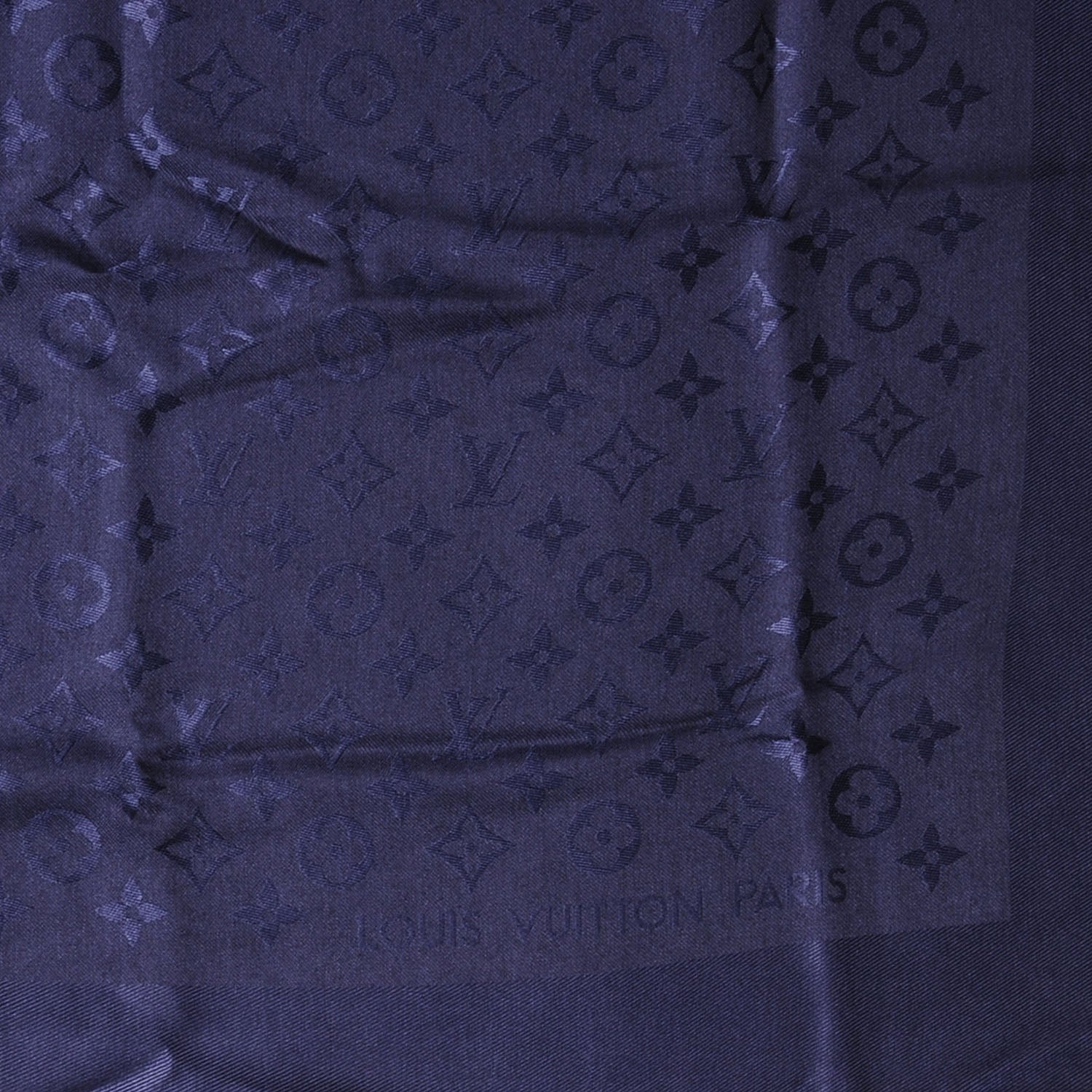 Louis Vuitton Wool Silk Monogram Shawl Night Blue 1 of 4