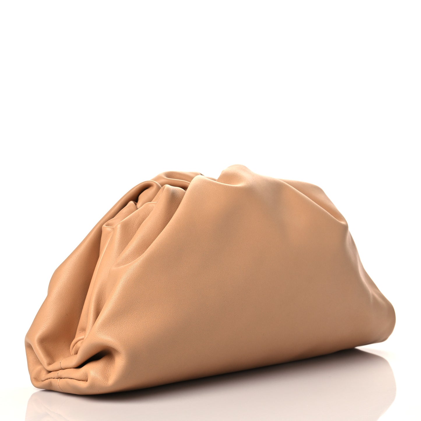 Smooth Butter Calf The Pouch Oversized Clutch Almond