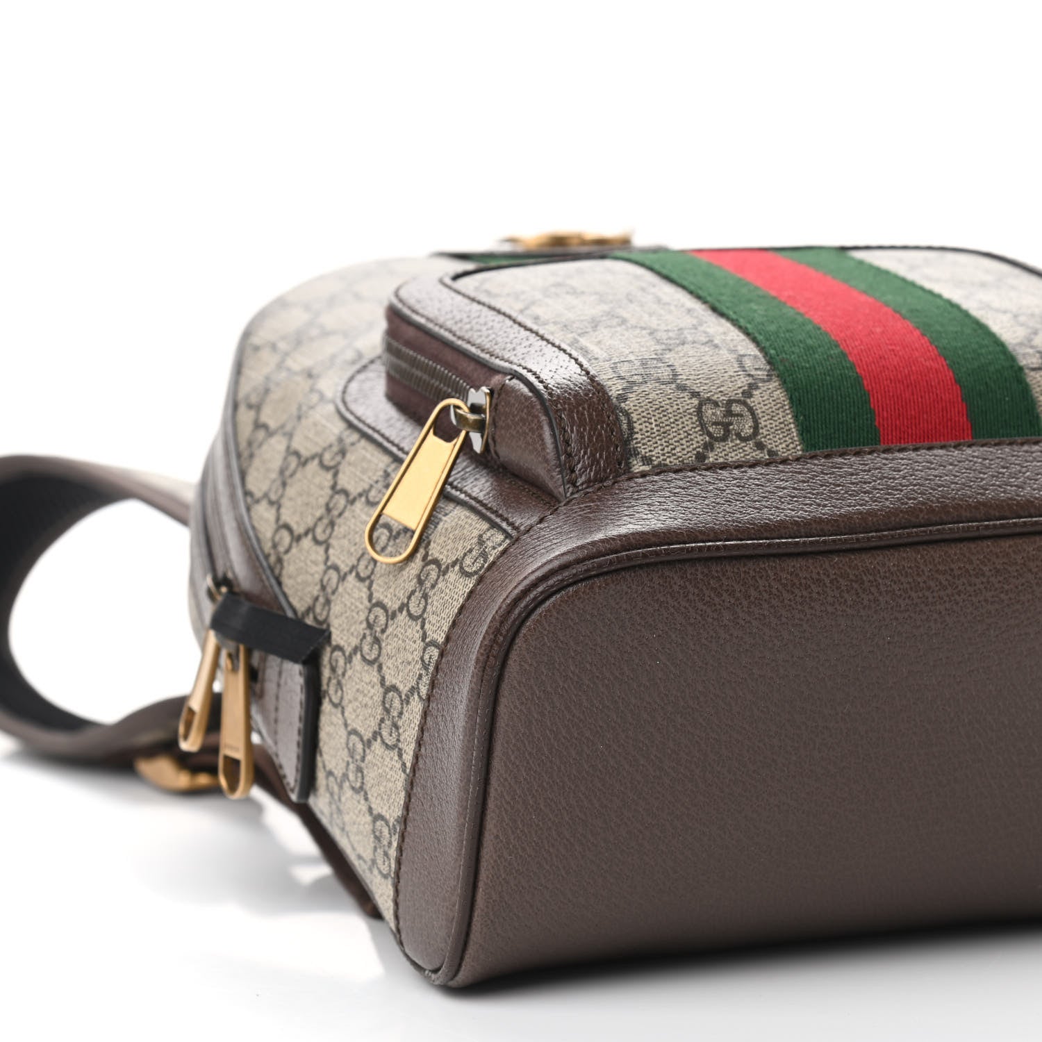 Gucci GG Supreme Monogram Calfskin Web Small Ophidia Day Backpack Beige Ebony New Acero 8 of 9