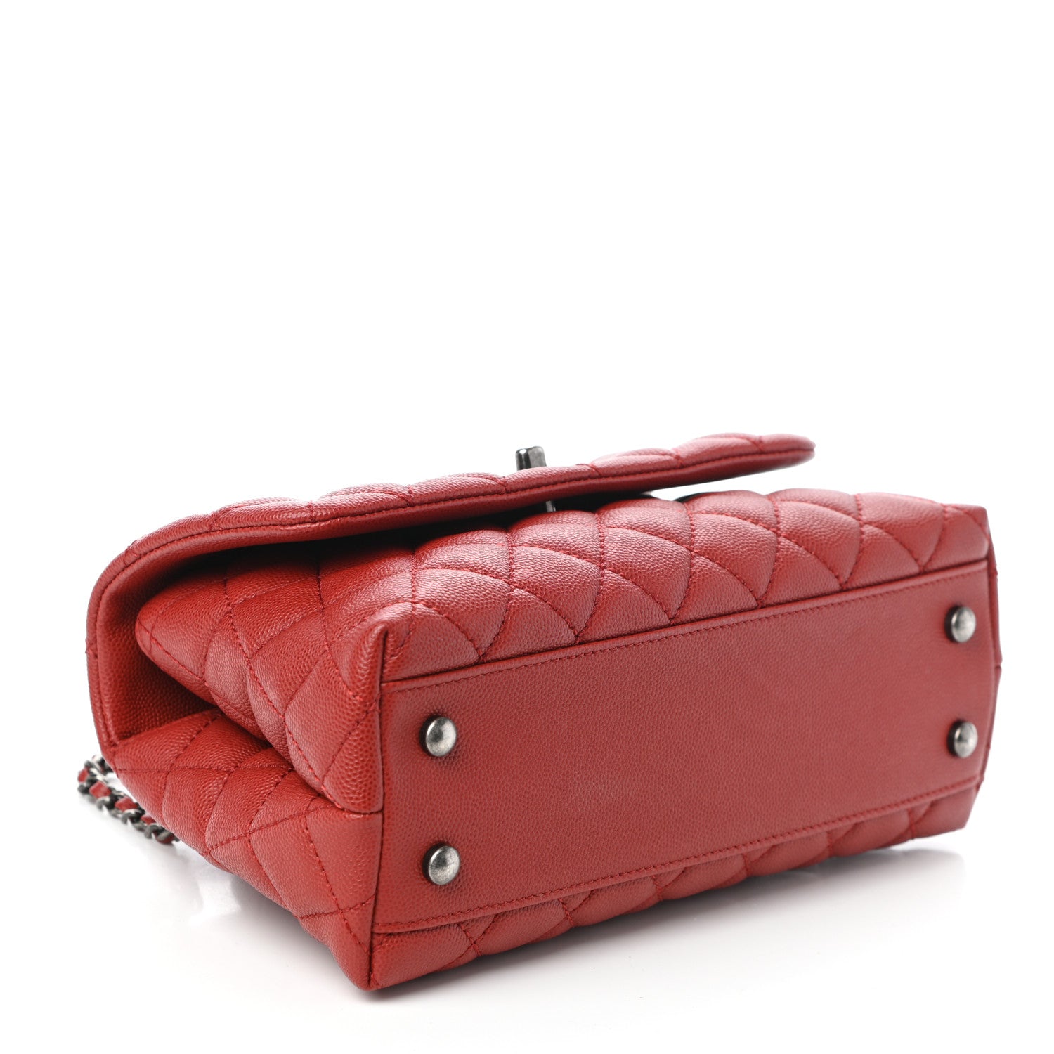 Chanel Caviar Quilted Mini Coco Handle Flap Dark Red 4 of 9