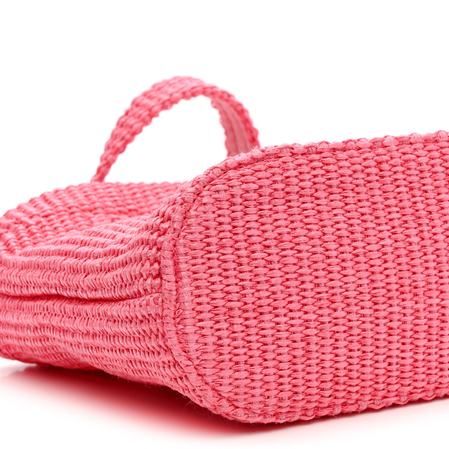 Raffia London Mini Logo Beach Tote Pink