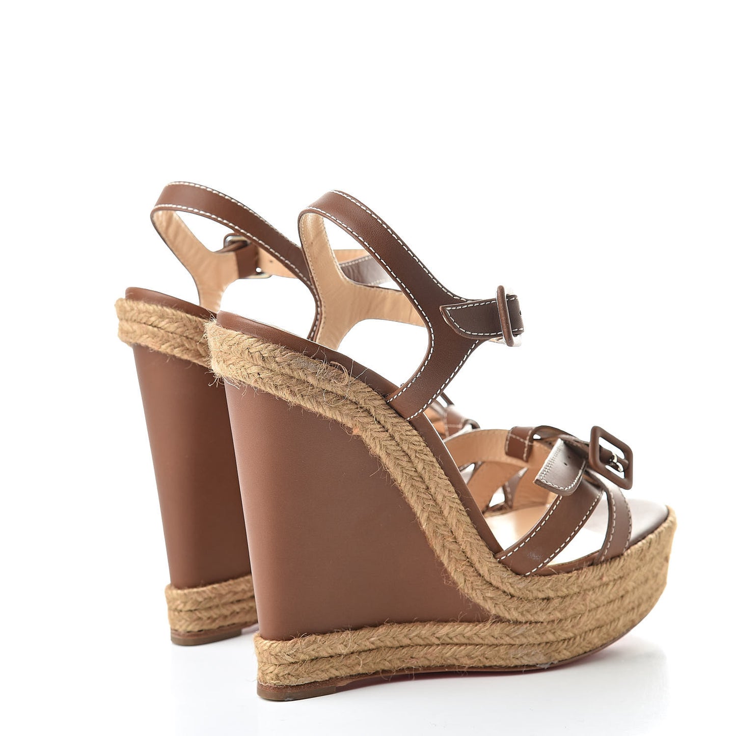 Calfskin Rope Zero Problem 140 Espadrille Wedges 40 Brown