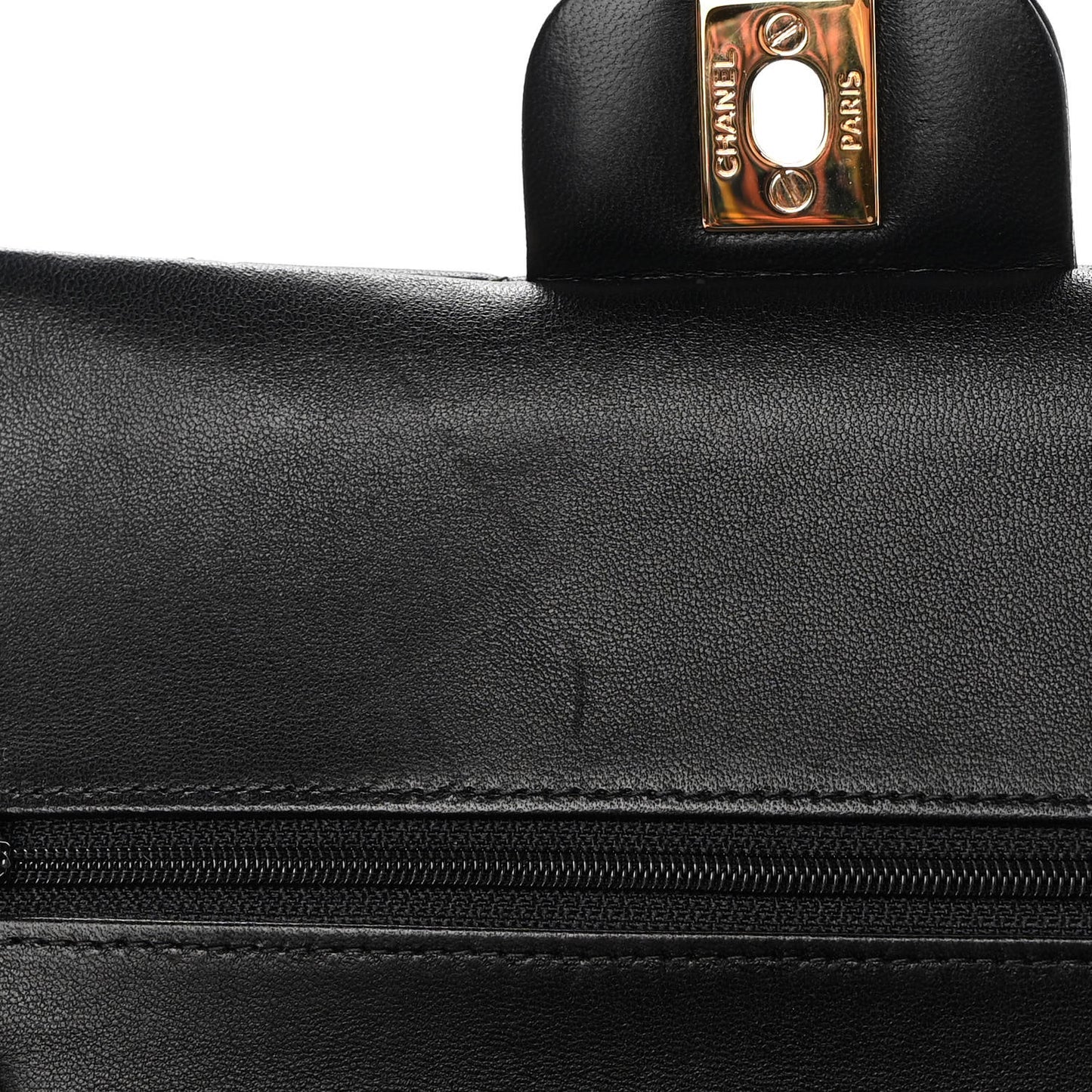Lambskin Quilted Medium Double Flap Black